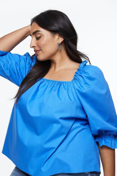Frill-trimmed cotton blouse | H&M (US + CA)