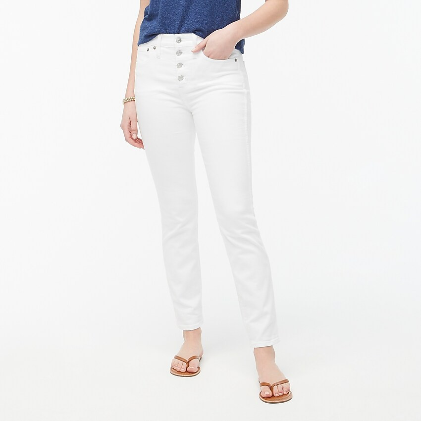 Vintage straight jean with button fly in white | J.Crew Factory
