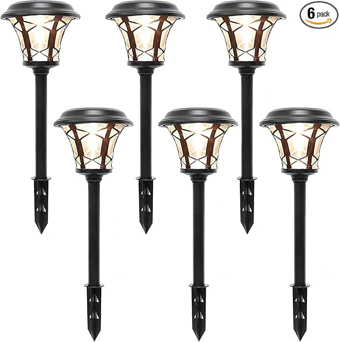 MAGGIFT 6 Pack 25 Lumen Solar Powered Pathway Lights, Super Bright SMD LED Outdoor Lights, Stainl... | Amazon (US)