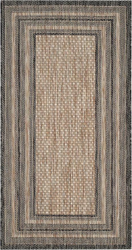 SAFAVIEH Courtyard Collection Accent Rug - 2'3" x 4', Natural & Black, Non-Shedding & Easy Care, ... | Amazon (US)