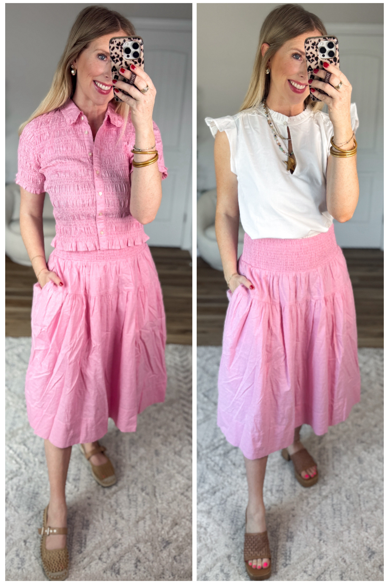 2 ways to style this pink smocked midi skirt from Walmart! 

#LTKootd #LTKmomlife #LTKWorkwear