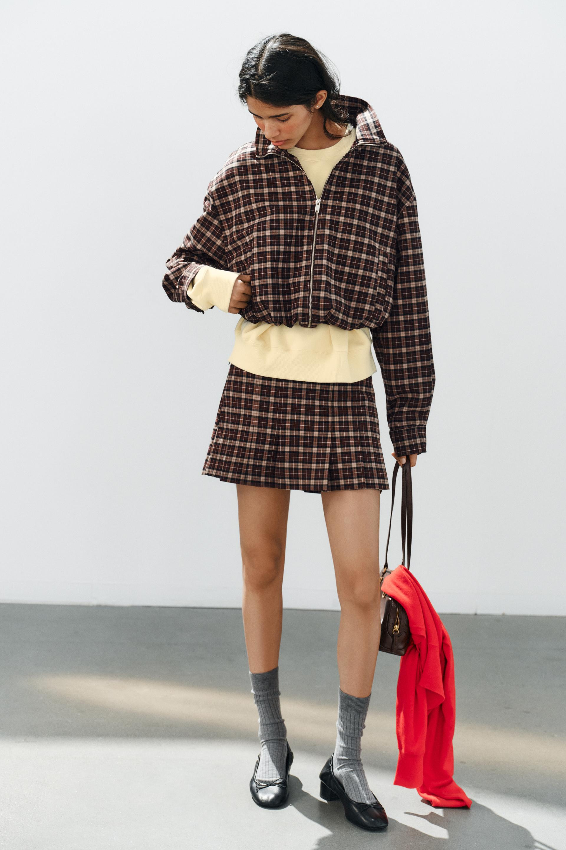PLAID ZIP-UP JACKET | Zara US