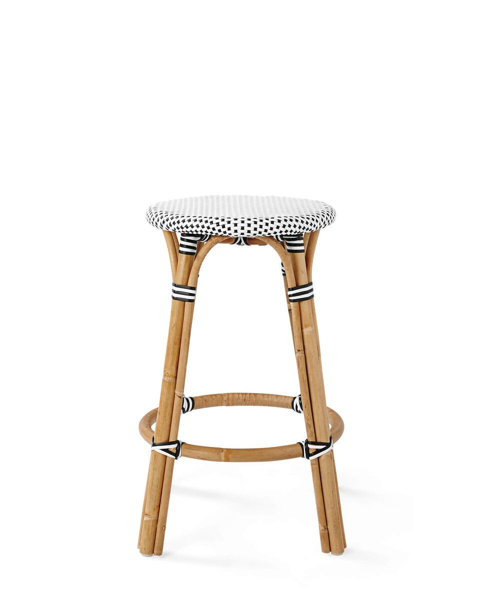 Riviera Rattan Backless Bar & Counter Stools | Serena and Lily