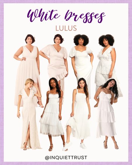 Check out these chic white dresses to wear as a wedding guest and other events!

#formalwear #outfitidea #mididress #maxidress #plussize

#LTKstyletip #LTKFind #LTKwedding