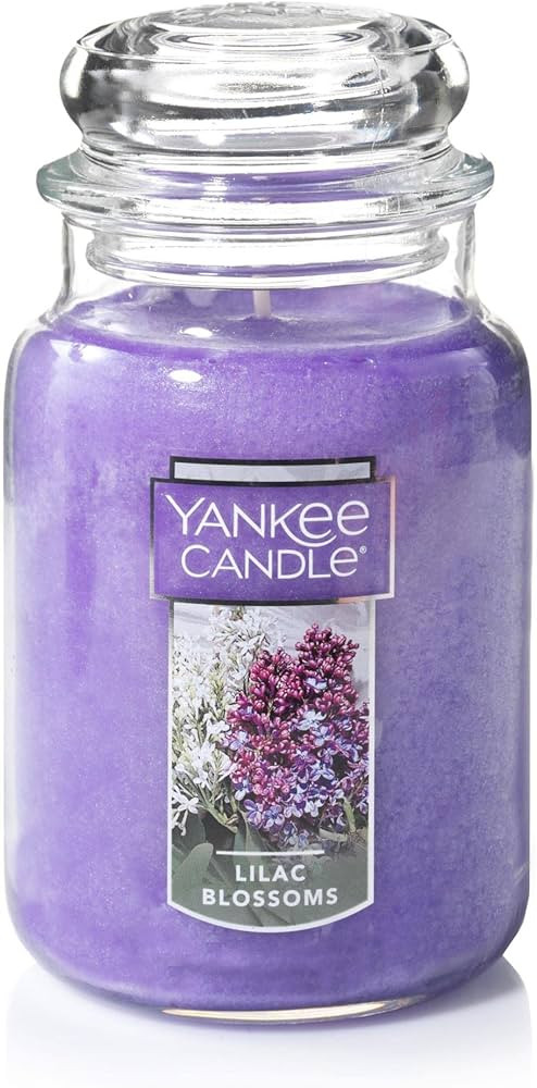 Yankee Candle Lilac Blossoms Scented, Classic 22oz Large Jar Single Wick Candle, Over 110 Hours o... | Amazon (US)