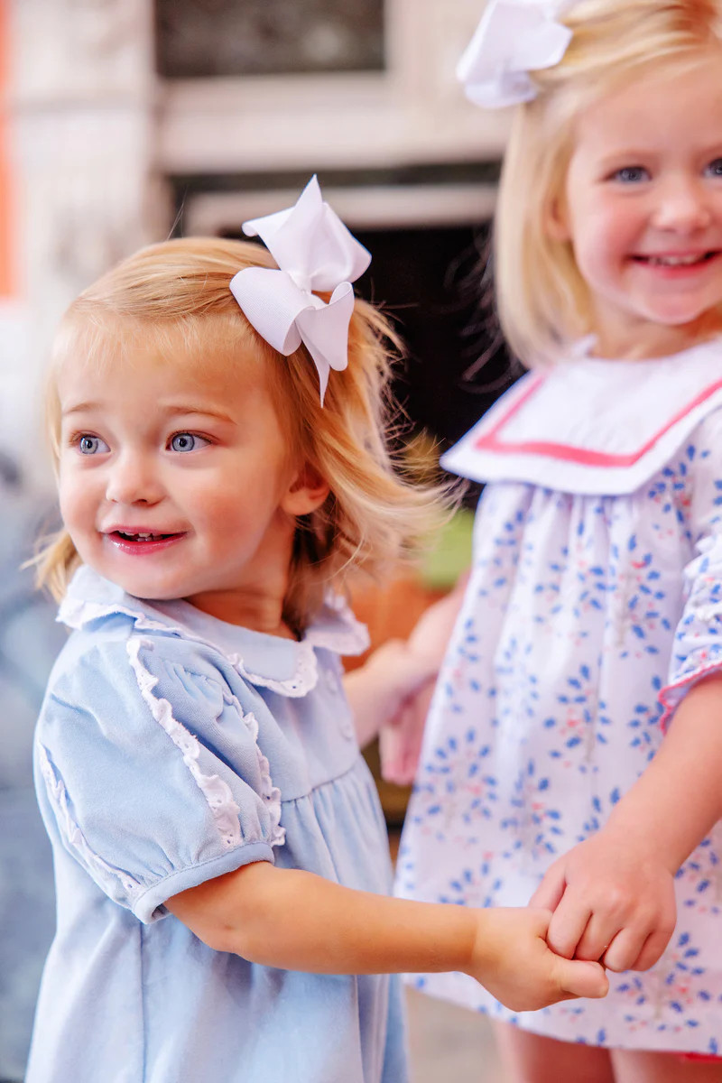 Mary Baker Bubble (Velveteen) - Barrington Blue with Worth Avenue Whit | The Beaufort Bonnet Company