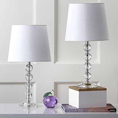 Safavieh Lighting Collection Nola Stacked Crystal Ball 16-inch Table Lamp (Set of 2) | Amazon (US)
