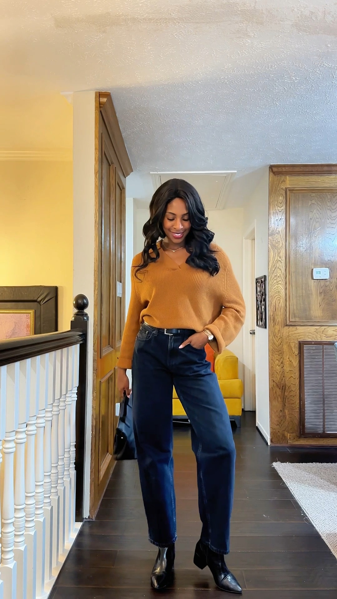 Everyday outfit that feels elevated ✨ love how the sweater can be worn for work days too.

Use my code NessaInStyle_12 for $$ off your order at thecommense.com

Wearing size small (5’9”) 