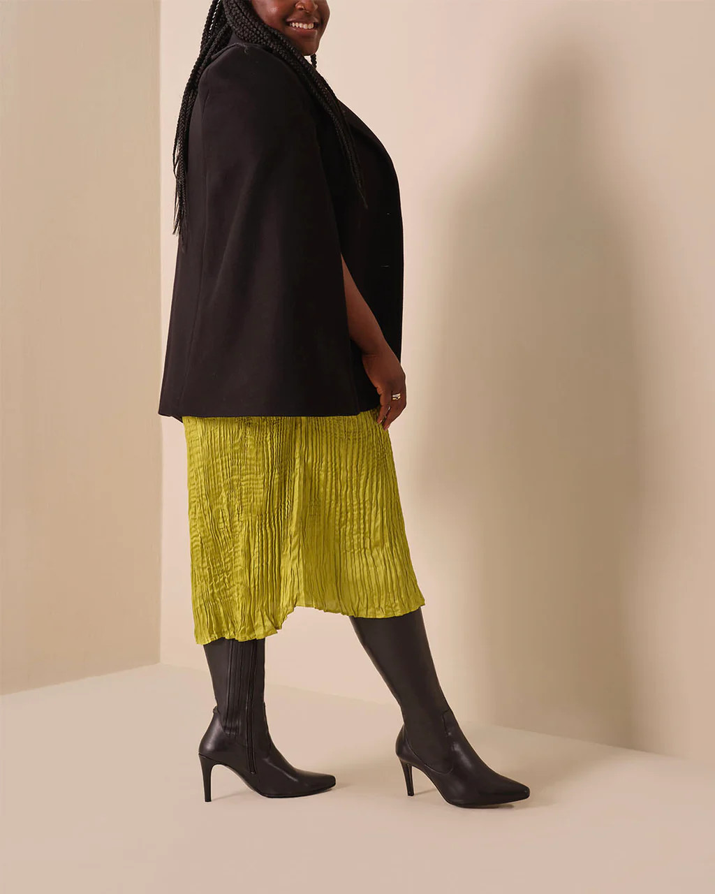 Freya Knee High Boots in Black Leather | DuoBoots