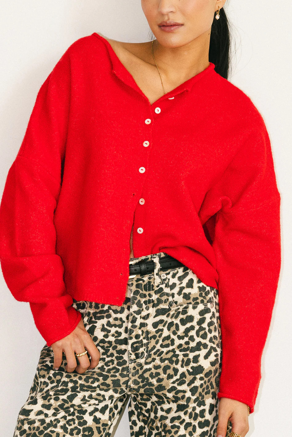 Maci Cardigan in Red | Böhme US