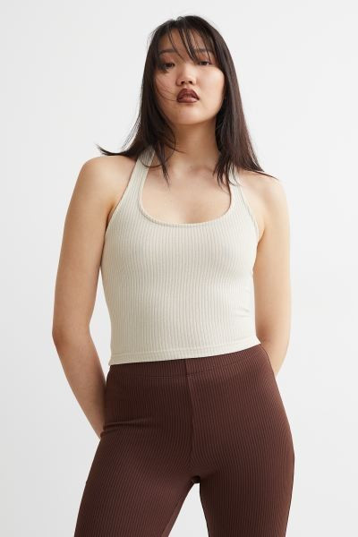 Rib-knit Halterneck Top | H&M (US + CA)