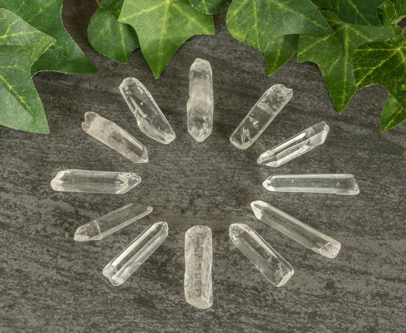 Clear quartz crystal sets of 12 polished with free domestic | Etsy | Etsy (CAD)