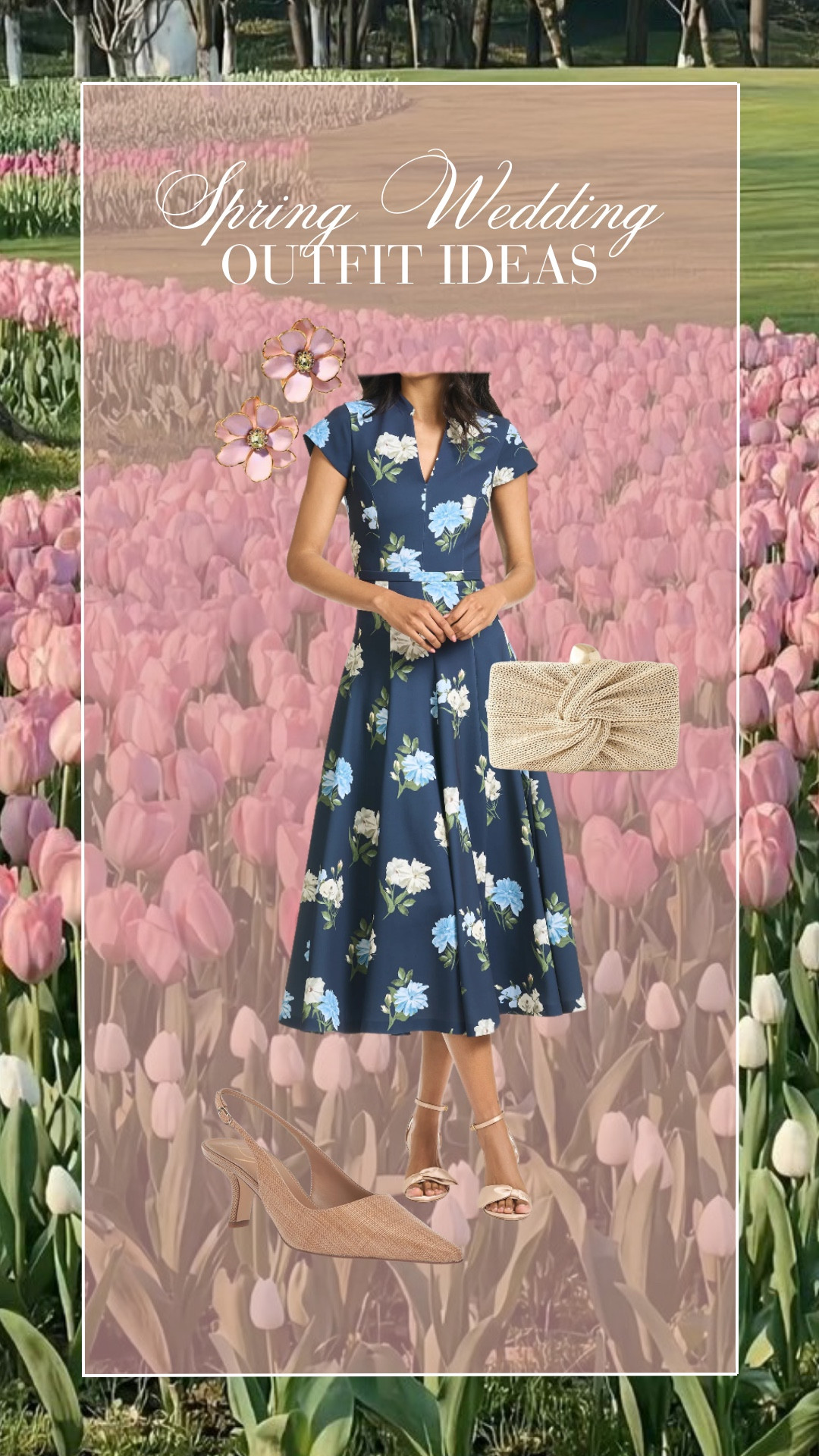 Spring wedding guest outfit idea!