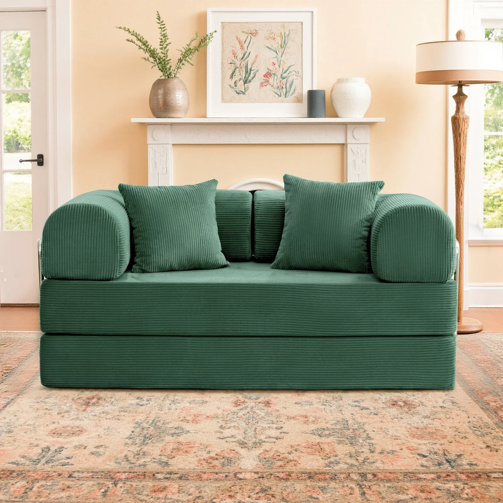 COOLHUT 63" W Combination Sofa, High Rebound Density Sponge Sofa Couch, Two Forms Floor Couch Thr... | Walmart (US)