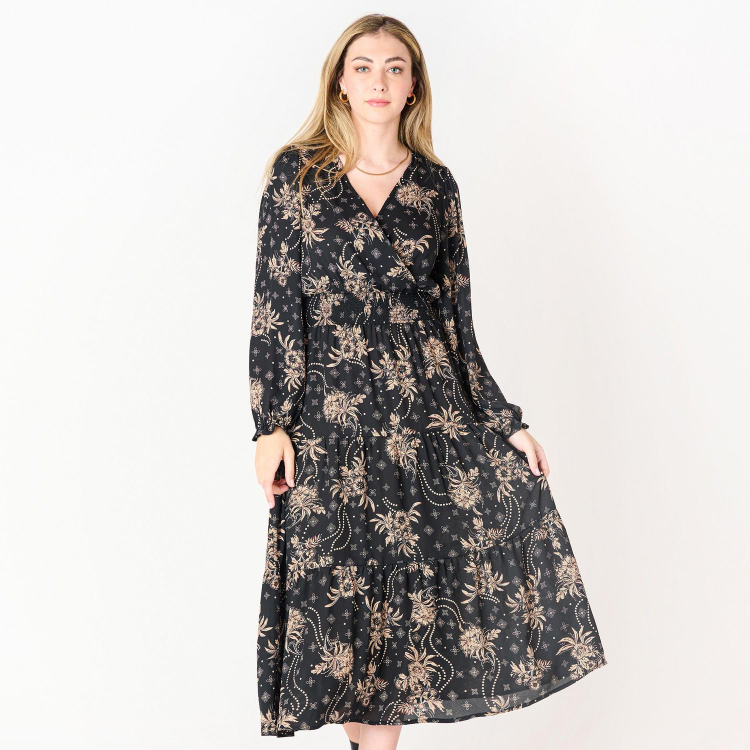 DV L/S wrap V-neck maxi dress, L/S wrap V-neck maxi dress | Walmart (CA)