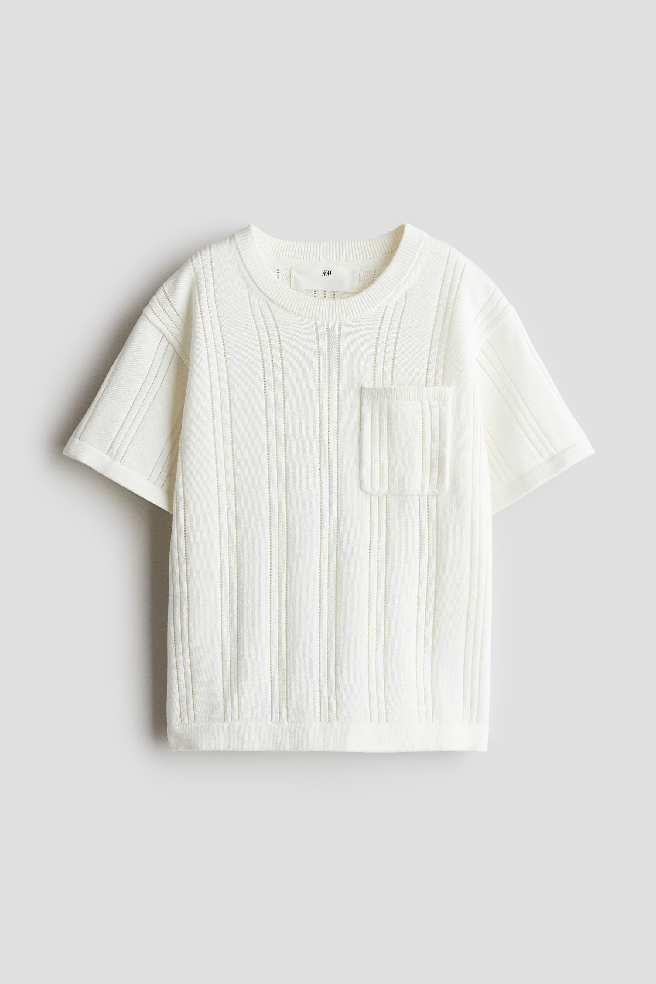 Textured-Knit Cotton T-Shirt | H&M (US + CA)