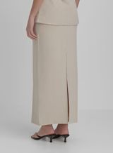 Beige Tailored Midiaxi Skirt- Marcallo | 4th & Reckless