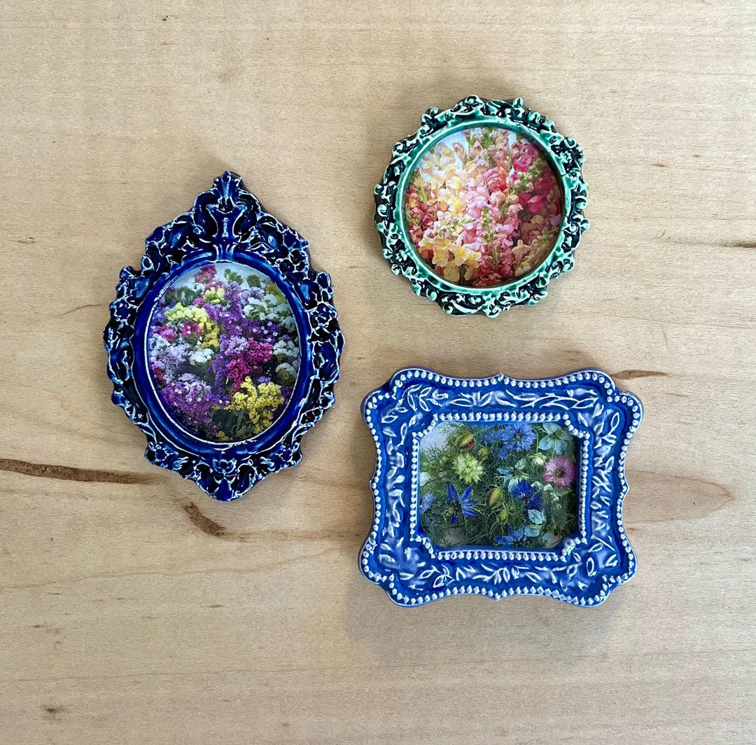 Ceramic Mini Picture Frames, 3pcs, variety of shapes, choice of colors, mosaic and craft supplies... | Etsy (US)