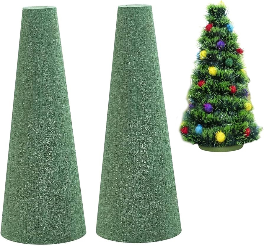 Styrofoam Cones for Crafts, 2pcs 4x13inch Craft Foam Cones, Floral Foam Cone, Absorbent Styrofoam... | Amazon (US)