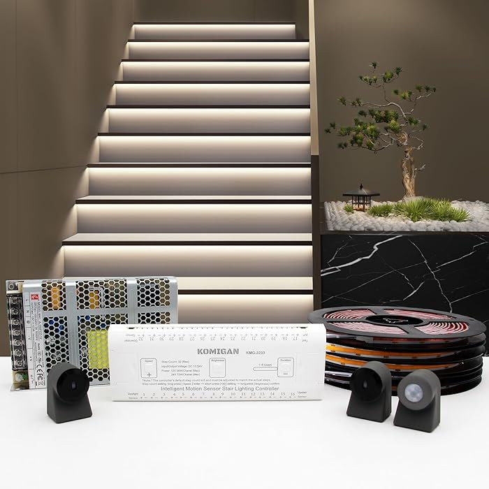 Intelligent Motion Triggered LED Stair Lighting Kit KMG-3233, 40" Cuttable LED Strip Light for In... | Amazon (US)