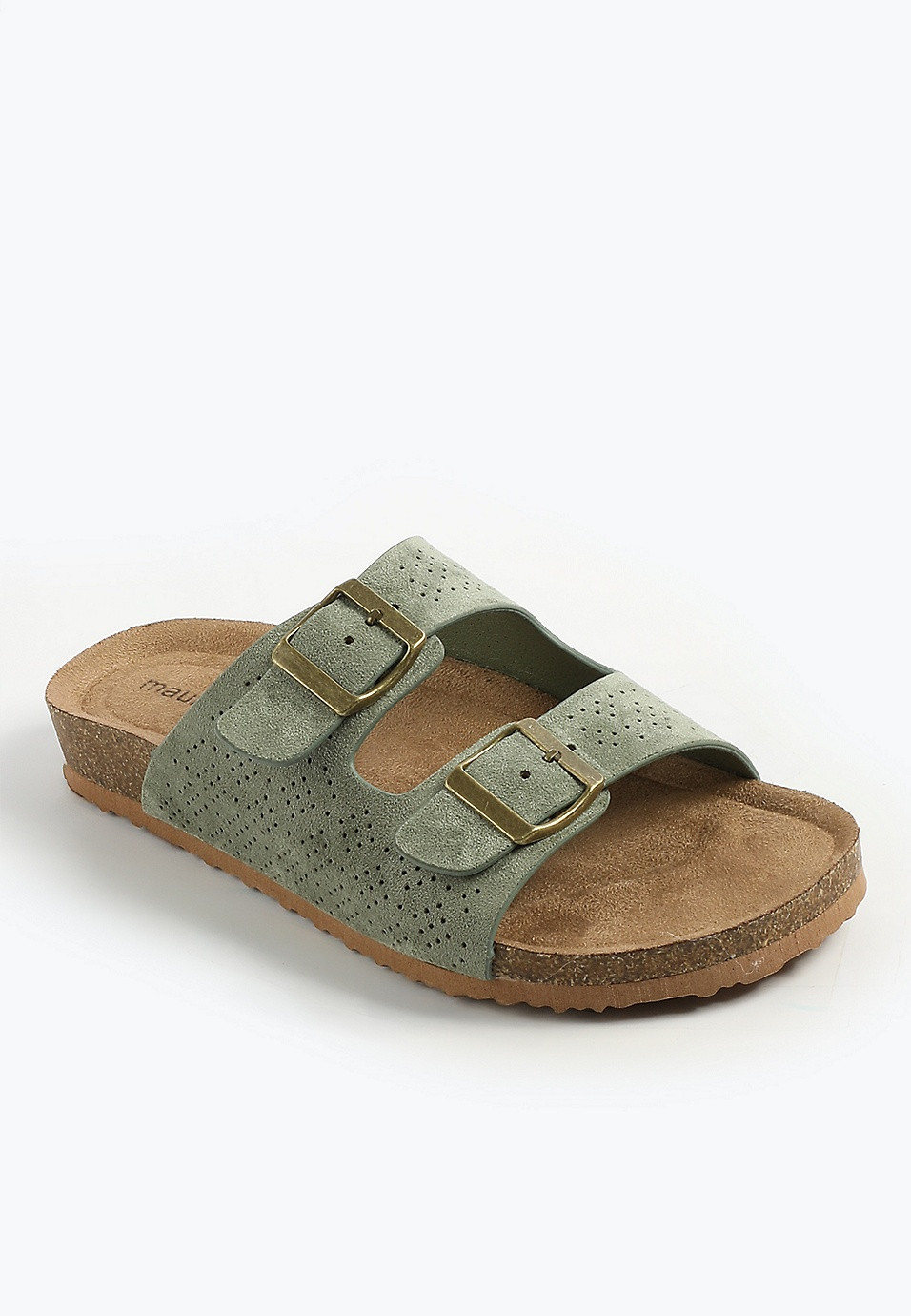 SuperCush Chloe Perforated Two Band Footbed Sandal | Maurices