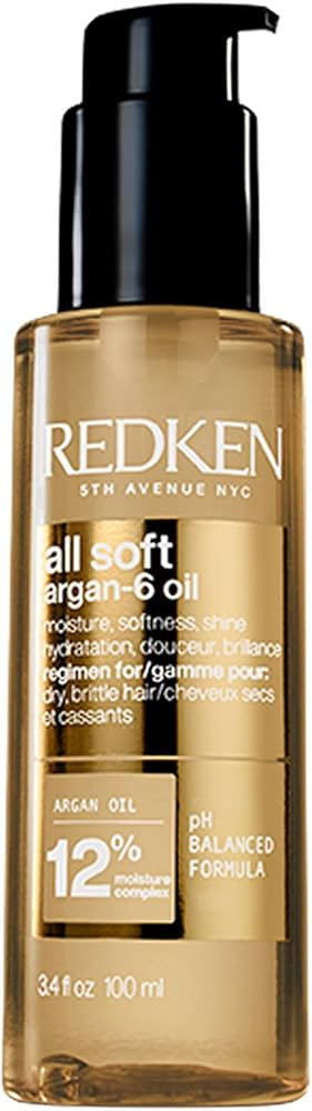 Redken All Soft Argan-6 Oil Treatment For Dry Hair - Deeply Conditions Hair, Adds Softness and Sh... | Amazon (US)
