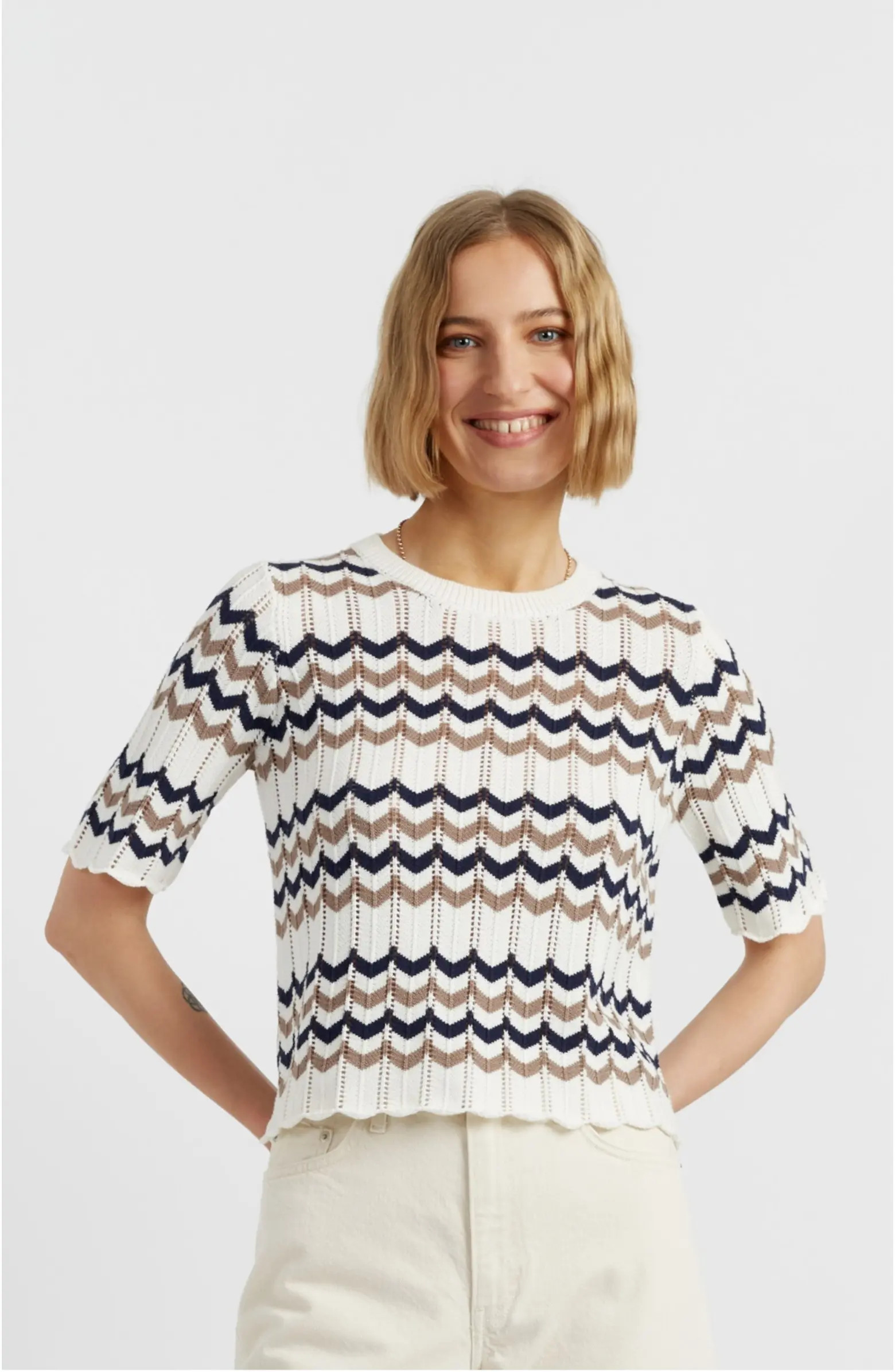 Chinti & Parker Cotton Chevron Stitch T-Shirt | Nordstrom | Nordstrom