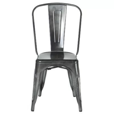 Industrial Metal Side Chair Stackable Finish: Charcoal Gray | Wayfair North America