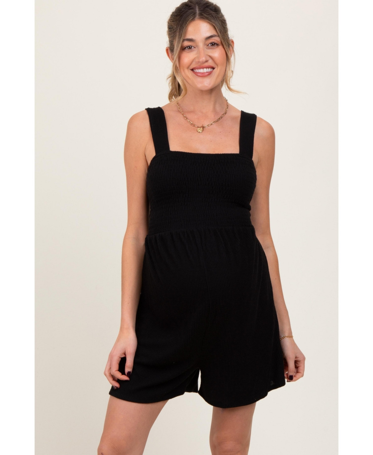 Black Ribbed Smocked - Black | Macy's