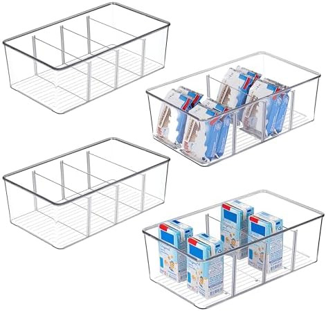 Vtopmart 4 Pack Food Storage Organizer Bins, Clear Plastic Bins for Pantry, Kitchen, Fridge, Cabi... | Amazon (US)
