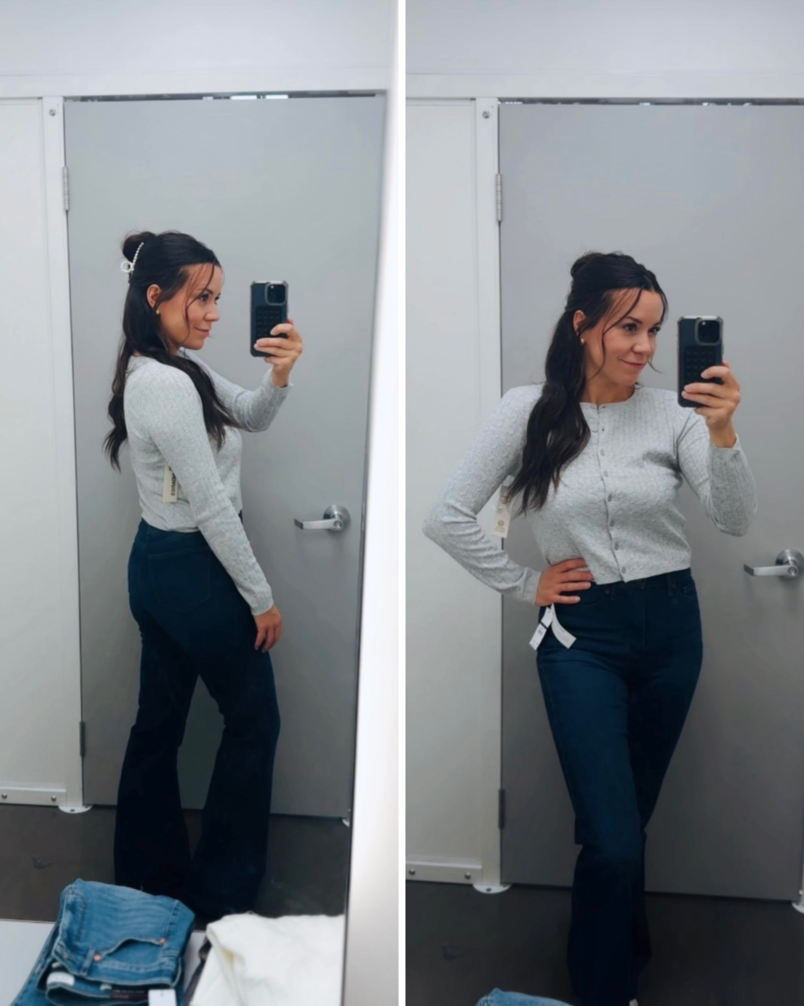 The most flattering dark wash denim!! Walmart jeans are you kidding me?? $25 jeans that do this? IMMEDIATELY BOUGHT. These are stretchy- but structured where it counts.
Wearing size 6.

#LTKSeasonal