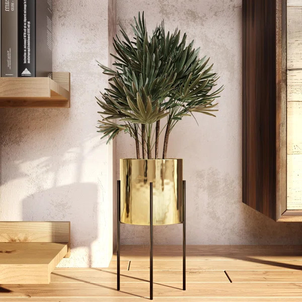 Terrell Ceramic and Metal Pot Planter | Wayfair Professional