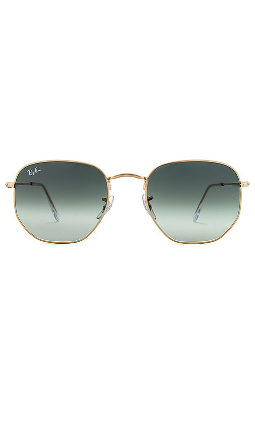 Ray-Ban Hexagonal Sunglasses in Metallic Gold. | Revolve Clothing (Global)