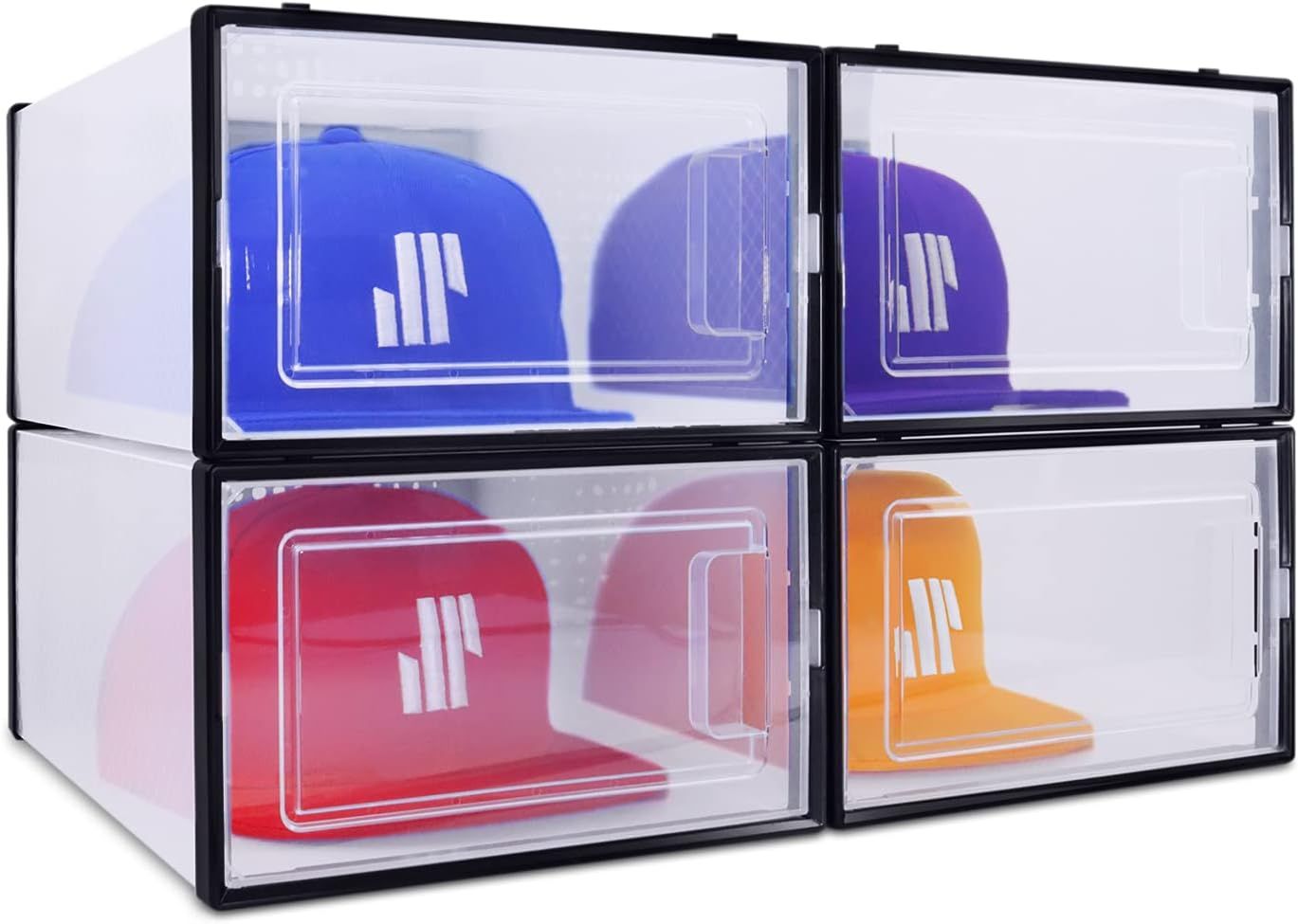 Modern JP Hat Organizer for Baseball Caps (4-Pack) - Dust-Free Hat Storage Box, See-Through Hat R... | Amazon (US)