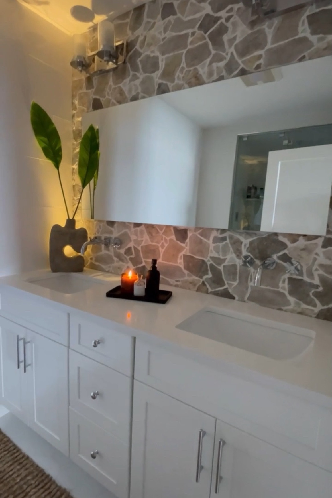 Rental friendly rock wall. Here is the contact paper I used as well as the vinyl panels!