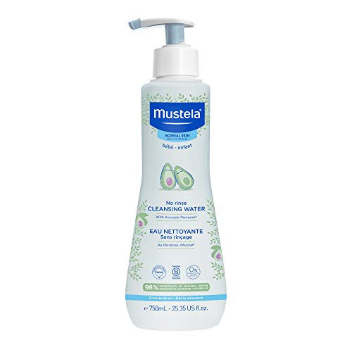 Mustela Baby Cleansing Water - No-Rinse Micellar Water - with Natural Avocado & Aloe Vera - for Baby's Face, Body & Diaper â€“ 25.35 fl. oz. (Pack of 1) | Amazon (US)