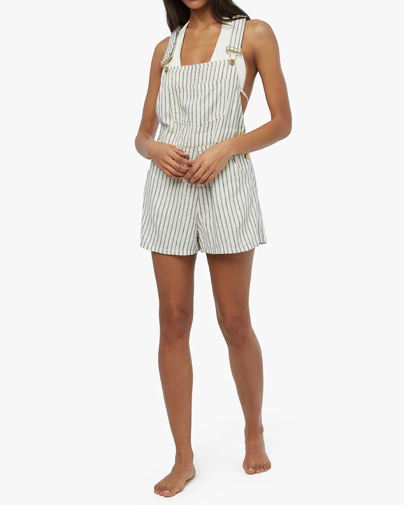 Basic Pinstripe Short Overalls | We Wore What