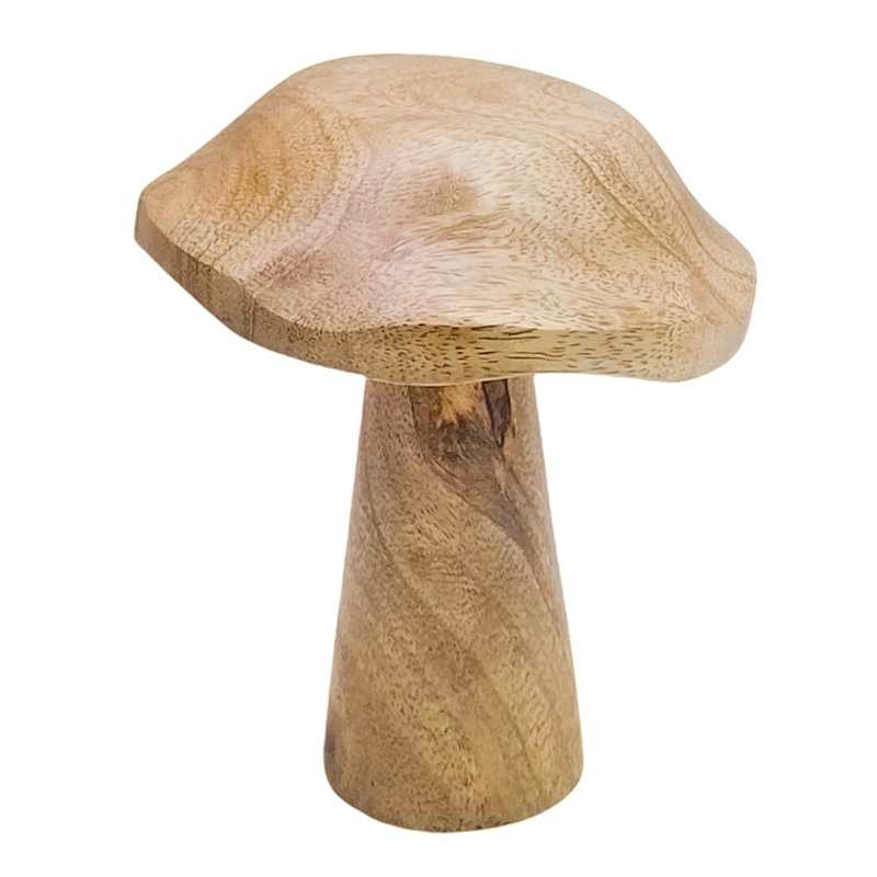 Mango Wood Mushroom, 4" | At Home