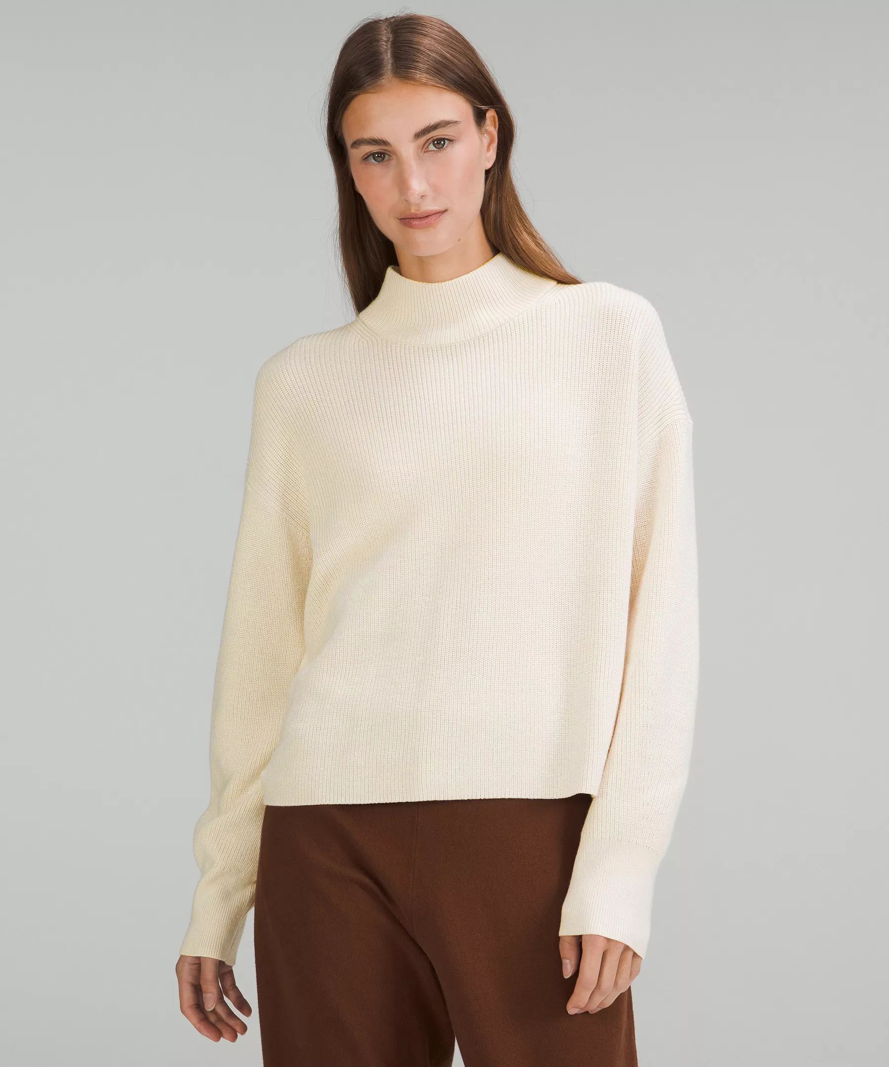Merino Wool-Blend Ribbed Turtleneck Sweater | Women's Hoodies & Sweatshirts | lululemon | Lululemon (US)