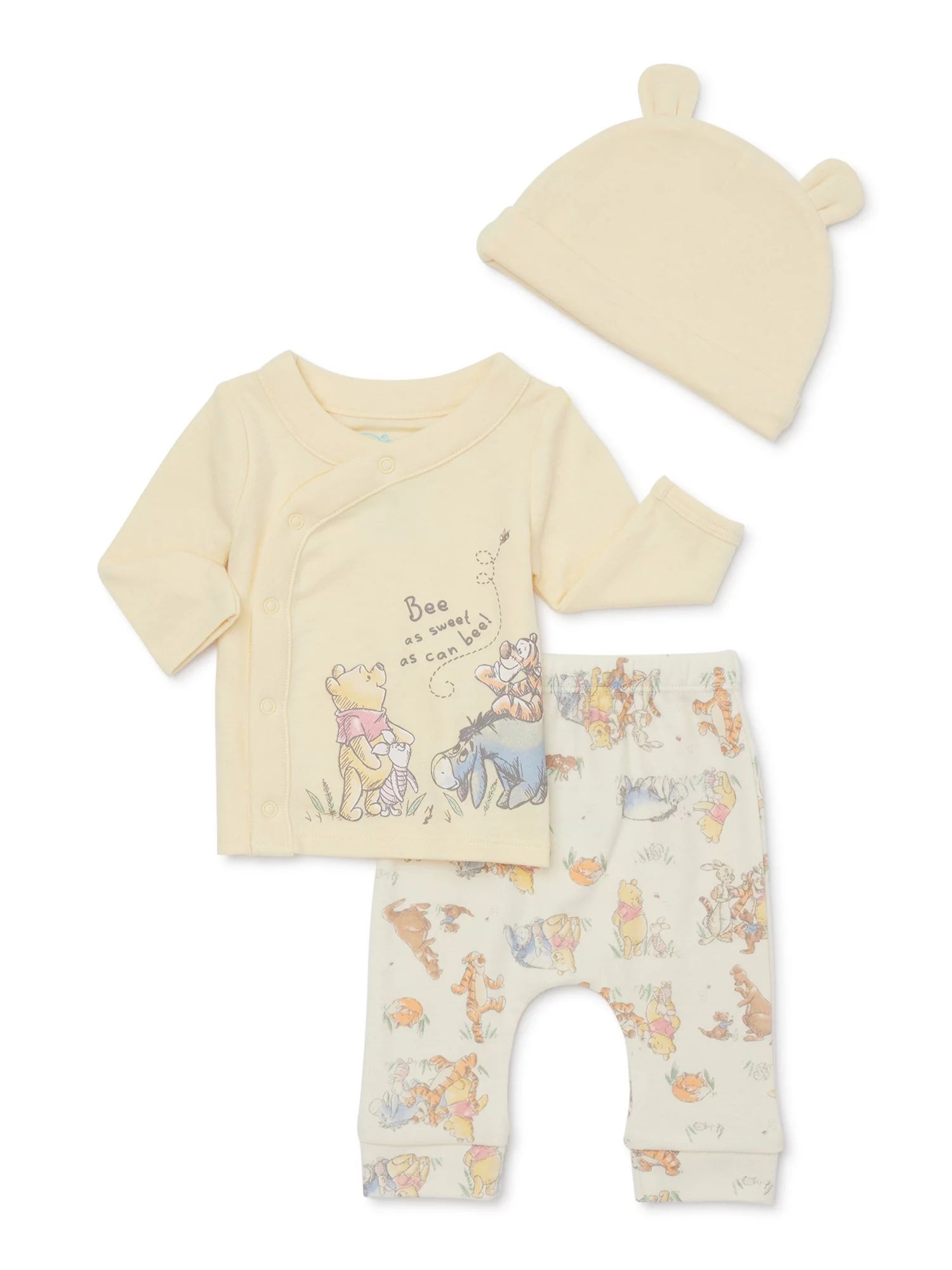 Disney Baby Wishes + Dreams Winnie the Pooh Infant Baby Take Me Home Hat, Long-Sleeve Tee, and Pa... | Walmart (US)