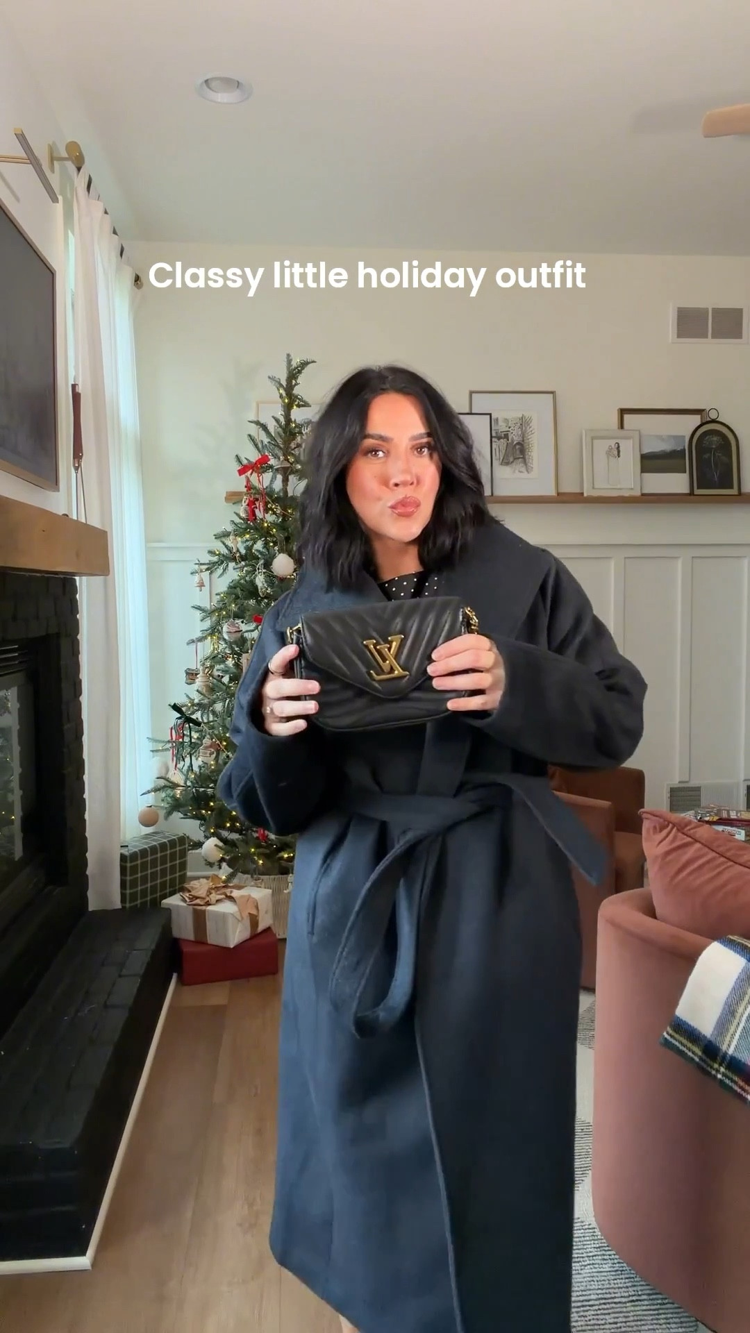 Size large in all, the coat runs a tad big! Holiday outfit idea. Christmas party outfit, size 10, midsize. 

#LTKMidsize #LTKHoliday #LTKSeasonal