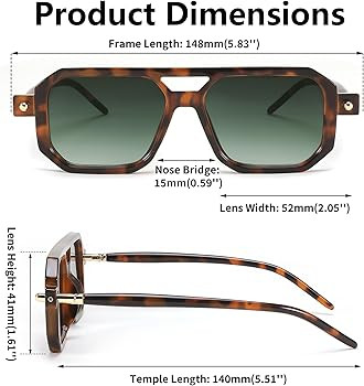 FEISEDY Vintage Square 70s Flat Aviator Sunglasses Women Men Classic Retro Stylish Frame UV400 Su... | Amazon (US)