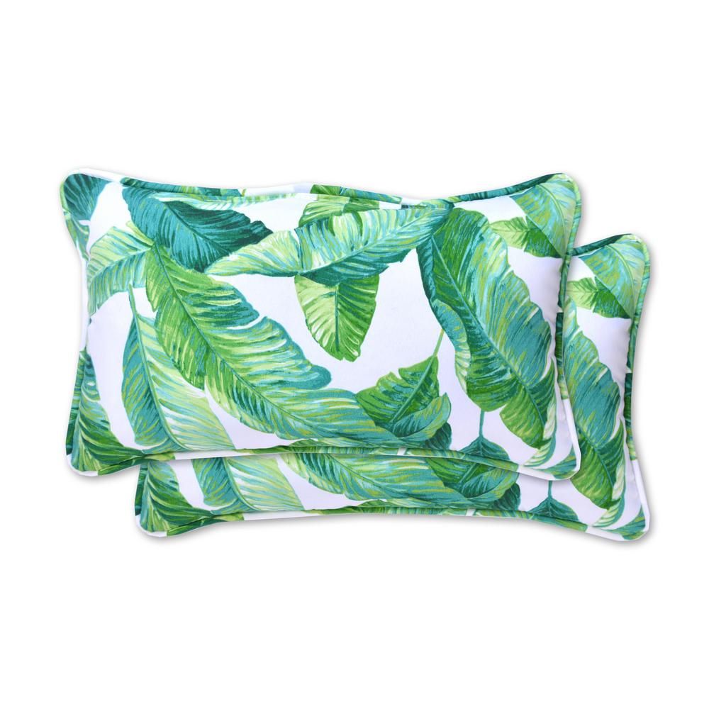 Hanalei Rectangle Lumbar Outdoor Throw Pillow (2-Pack) | The Home Depot