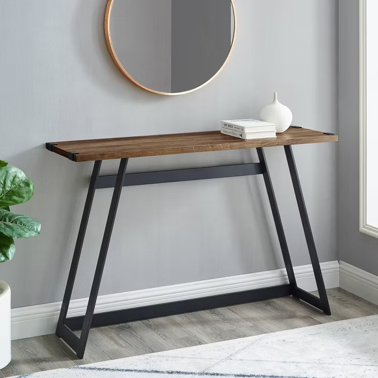 Urban Industrial Entry Table with Wood and Metal - Saracina Home | Target