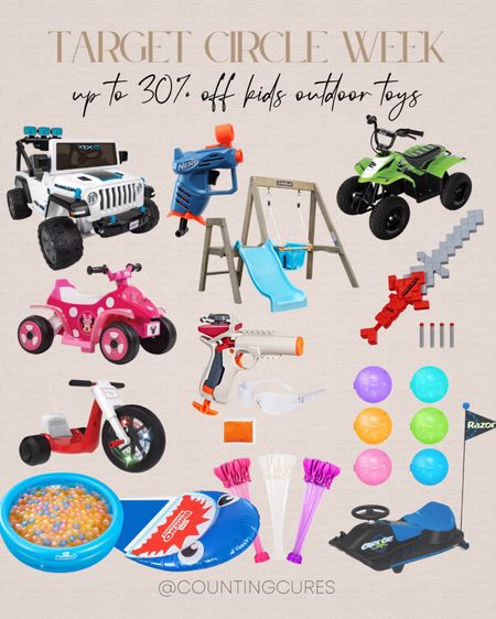 Catch these fun outdoor toys for up to 30% off today this Target Circle Week! Perfect for kids' spring and summer activities!
#affordablefinds #genderneutral #kidsfavorite #giftguide #onsalenow

#LTKsalealert #LTKxTarget #LTKkids