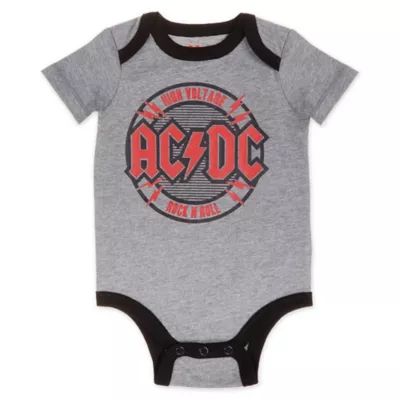 Epic AC/DC Short Sleeve Bodysuit in Grey | buybuy BABY | buybuy BABY