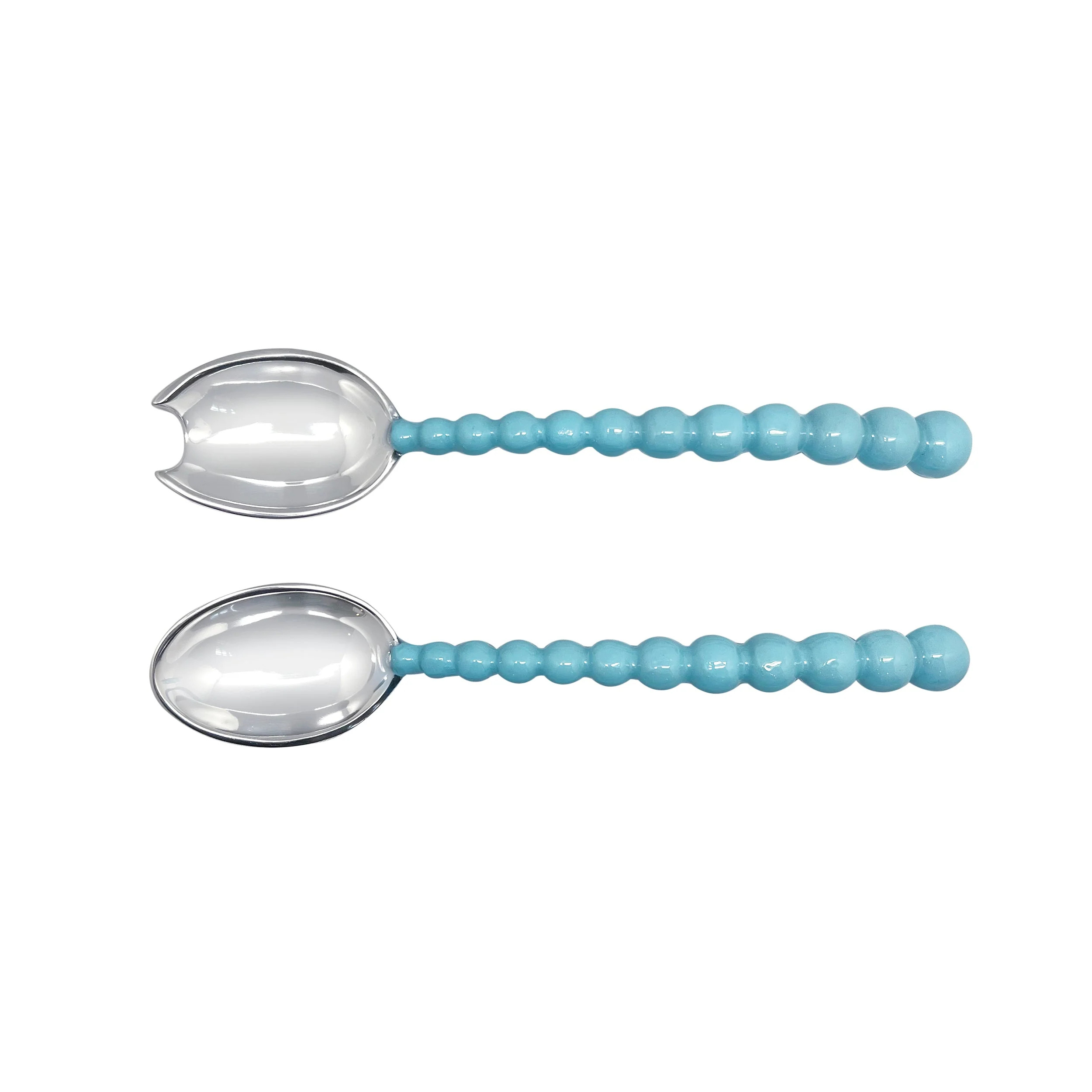 Pearled Aqua Salad Servers | Mariposa