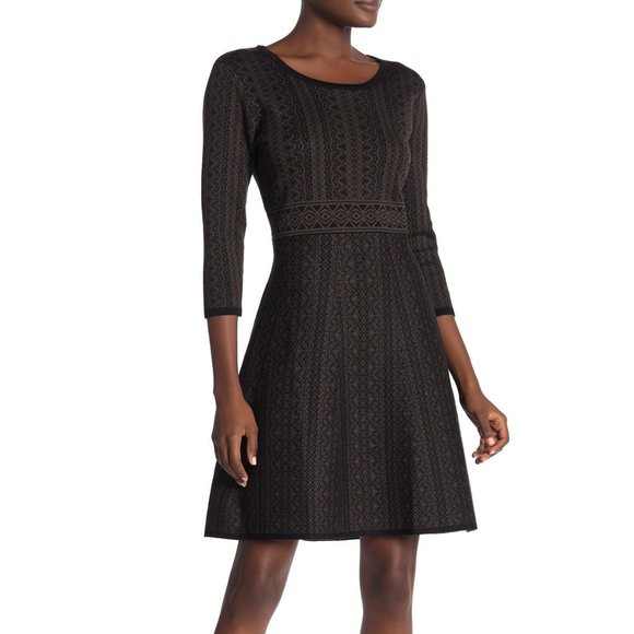 Nina Leonard Geometric Print Sweater Dress | Poshmark