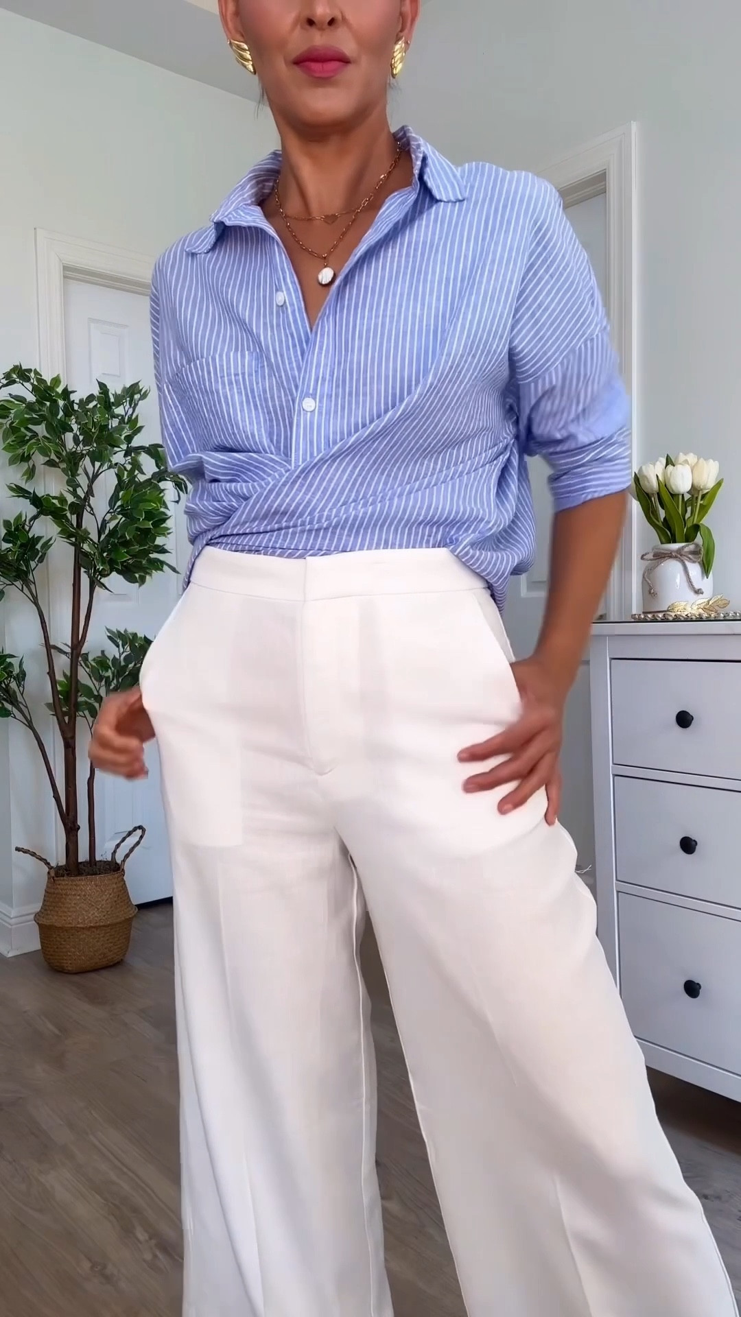 ‼️All sizing and details ⬇️
button down is oversized. Size 6 in shorts and pants. Size M in blazer. Adding similar vest.

Lipstick is rosy mauve. 
Shoes are tts. 

#LTKFindsUnder100 

#LTKSeasonal #LTKTravel #LTKootd