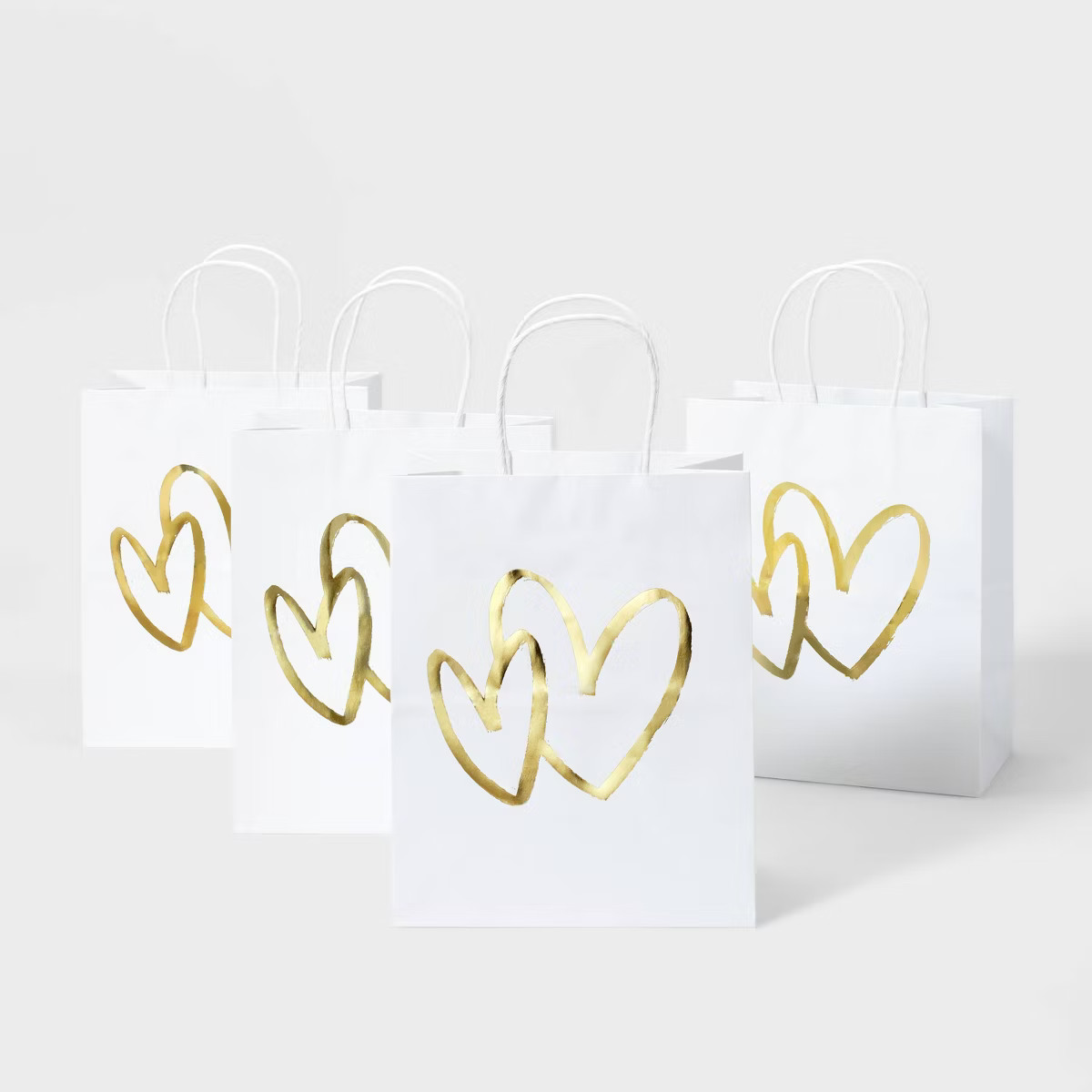 Gold Hearts Small Wedding - 4pc - Gift Bag - Spritz™ | Target